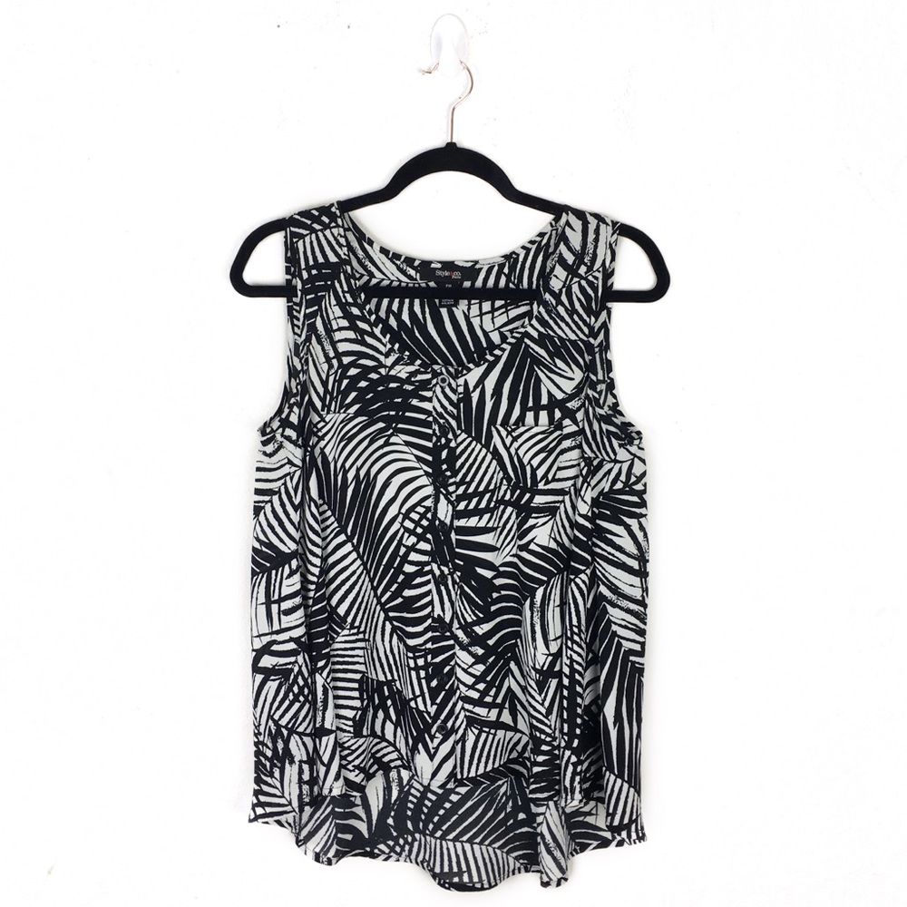 Style & Co | Black & White print blouse